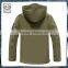 Black softshell jacket army green hooded business jacket