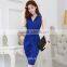 office lady work elegant pencil dress business women satin wrap dress