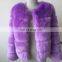 Factory wholesale top quality women fashion fox fur coat / faux fake fox fur coat