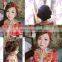 Aidocrystal deep red hairpiece, red flower bridal hair flower headband headwear