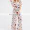 Ladies Printed Jumpsuit Long Flare Pants Jumpsuit Bandaged Playsuit