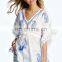2015 Wholesale EMBROIDERED POM POM TRIM KAFTAN Slim Embroidered Poncho/ Short Kaftan For Women Summer Wear