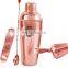 DA /LFGB Approved copper plated stainless steel cocktail shaker set with jigger