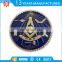 high quality custom soft enamel plated gold masonic coin