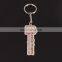 Custom logo Key shaped metal keychain
