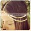 gold plated 2 layer chain headband hair accessories double layers thick chain hair band for ladies