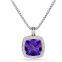 925 Silver Jewelry 20mm Albion Pendant with Amethyst and Diamonds(P-061)