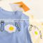 Baby Boys T-shirt Set Summer Suit Round Neck T-shirt With Half Sleeve Pants Big PP Bread Baby Girl Clothes Cartoon Egg Print