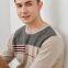 Autumn &Winter New Men's Round Neck Long-Sleeved Cashmere Sweater Knitted Bottoming Sweater Warm Sweater Pure Color Jacquard