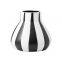 Classics White And Black Stripe Large Simole Style Ceramic Vase, Hotel And Living Room Decoration