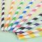 Colourful striped disposable recyclable paper straws