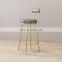 Bar Stools New Home Tall Nordic Metal Luxury Gold Velvet Kitchen Leather High Modern Chair Cheap Furniture Bar Stools With Back