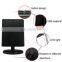Hot selling black chargeable and portable led glass lighted makeup mirror trifold desktop magnifying makeup mirror
