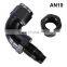 AN10 90 Degree End Adapter,  Aluminum Full Flow Swivel Fitting Hose