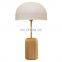 2022 New White Metal Mushroom Shade Wooden Base Desk Light Living Room Reading Table Lamp for Home Decor