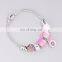 2022 New Women Colored Glaze Beaded Handmade Adjustable Silver Plated Bracelet