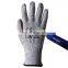 HPPE Industrial Gray Cut5 Resistant Anti-Cut Level 5 Protection PU Coated Palm Working Safety Gloves