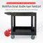 Practical service vehicle, 2 shelves, 550 pound heavy-duty plastic rolling utility vehicle with 360 ° rotating wheels, medium lip frame, ergonomic storage handle, suitable for warehouse, garage, cleaning office