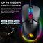 TWOLF G590 мышь для игр с проводом с индивидуальным логотипом, дешевая RGB-мышь с 7 кнопками и USB, 7200 DPI, подсветка LED, проводная игровая мышь