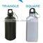 Triangle square flat shpe Aluminum Metal Type and Water Bottles Drinkware Type sports bottle for outdoor                        
                                                Quality Choice