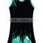 Custom design stretch black netball dress with bibs