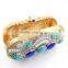 2015 fahion big green rhinestone crystal clutch bag