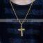 New Arrival Gold Women's Men's Stainless Steel Cross Pendant Necklace Charm Golden Chain