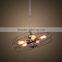 Industrial loft style Black iron Electrial fan pendant light with cladding