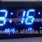 3" blue led digital clock with aluminum frame