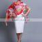 Half peony print half solid wool digital printing scarf