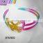 flower rainbow color gliter inside plastic alice hair band with teeth