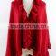 Winter Women Capes Cashmere Knitted Poncho Shawl With Flower Fringe