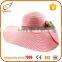 Newest style beautiful pink flower decorate color mexican stage straw hats                        
                                                                                Supplier's Choice