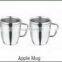 Stainless steel double wall Apple Mug