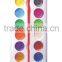 Watercolor paints set with plastic palette and a brush
