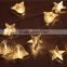 White Metal Star Battery Operate Christmas Night Decorative LED String Light