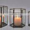 Glass & metal Lanterns for Pillar candles in Zinc Antique Finish