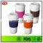 reusable 16oz double wall PP thermos coffee tumbler with sleeve