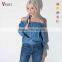 Women's Off The Shoulder Pleated Long Sleeve Loose Blouse