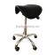 PU Leatherette Black Saddle Salon Stool Beauty Spa Medical Chair Facial Tattoo RUBBER WHEEL