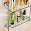 80100 bathroom shelf Contracted silver Double glass shelf hotel use 3c proved
