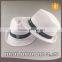 Popular Summer Sun Protect New Fashion Ribbon Decorated Plain Man Jazz Straw Fedora Hat