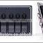 6 GANG LED Waterproof Rorcker Switches Aluminum Panel