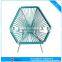 Garden baroque furniture pe wicker stackable diamond shape iron chair