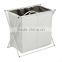 Double layers laundry hamper 2 compartment sorters with Aluminum Frame