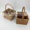 handmade wicker wine basket for 4 bottles wicker wine holder basket Wine basket with dividers to hold 4 bottles of wine