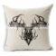 white plain cotton line throw pillow case with custom printing STPC050