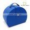 Blue Four-layer Lint Faux Leather Mirror Jewelry Box With Drawers