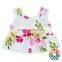 Summer Beach Fashion Two Pieces Swimwear Outfits Floower Top And Bloomer Child Swimsuit
