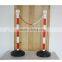 Plastic Rope Stanchion with plastic pole and rubber base